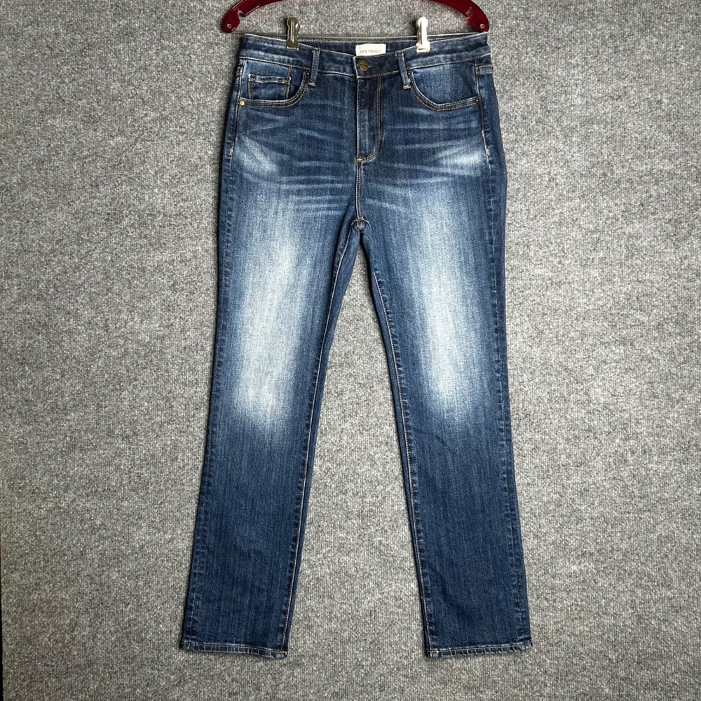 Driftwood Audrey Straight Leg Jeans Dark Wash Blue Size 28 Stretch Denim